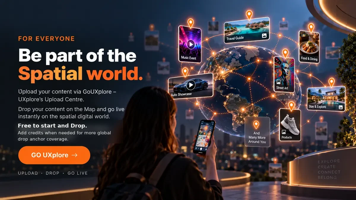Go UXplore — upload and drop your content into the spatial world
