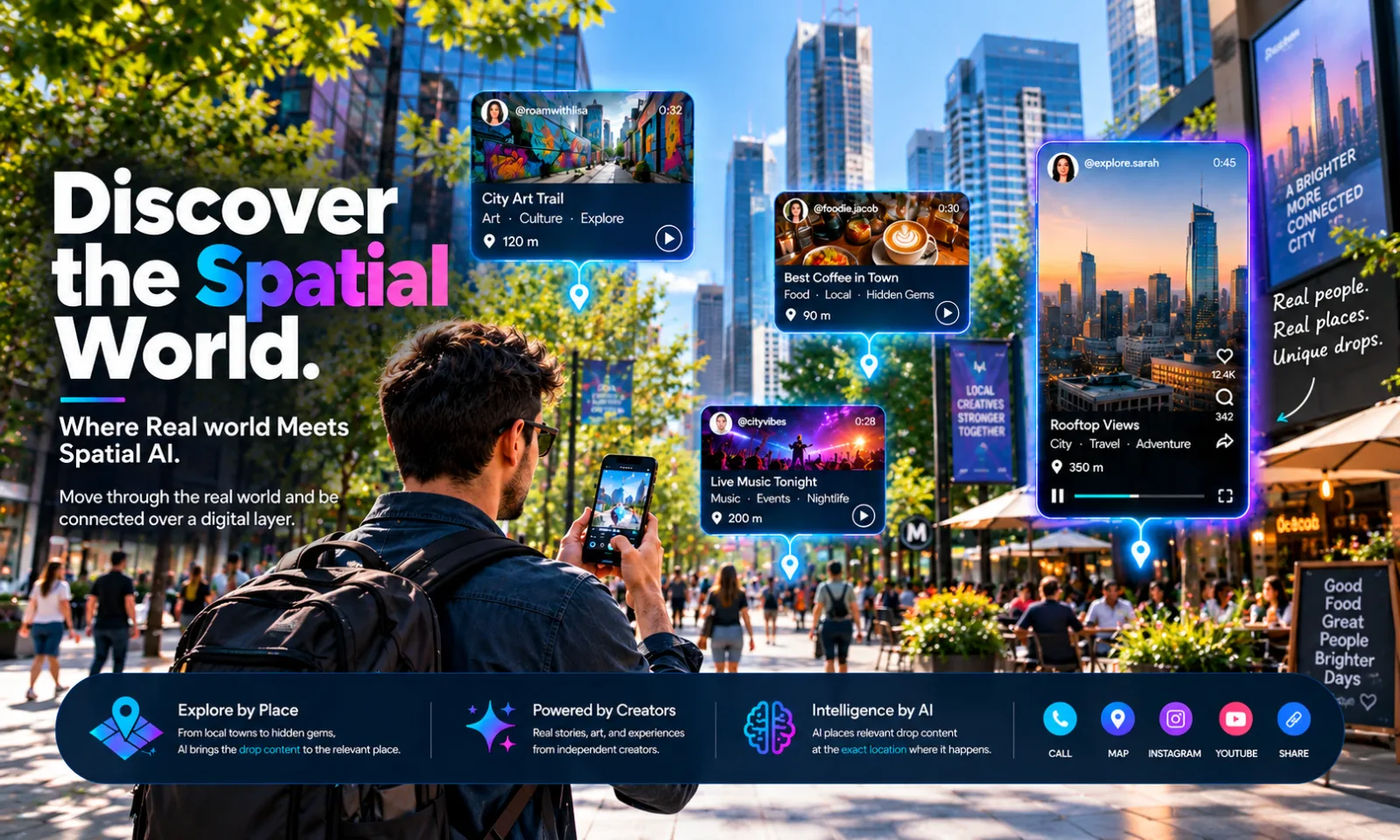 Discover the spatial world — location-based drops from creators around you